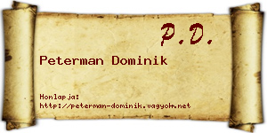 Peterman Dominik névjegykártya
